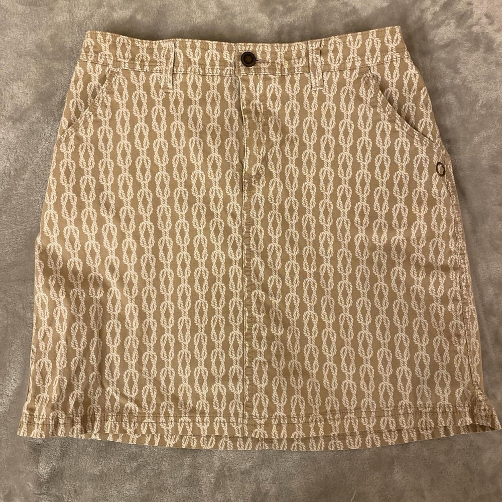 Croft & Barrow Tan Cream Mini Pencil Skort Casual